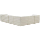  Manufacturer Color_Cream -- Quincy 126" Cream Velvet Upholstered Comfort 6 pc Modular Sectional IMAGE 5