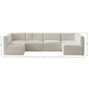 Meridian Quincy Cream Velvet Modular Sectional IMAGE 14