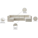 Meridian Quincy Cream Velvet Modular Sectional IMAGE 15