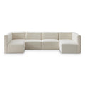  Manufacturer Color_Cream -- Quincy 126" Cream Velvet Upholstered Comfort 6 pc Modular Sectional IMAGE 1
