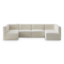  Manufacturer Color_Cream -- Quincy 126" Cream Velvet Upholstered Comfort 6 pc Modular Sectional IMAGE 1