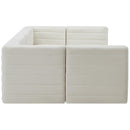  Manufacturer Color_Cream -- Quincy 126" Cream Velvet Upholstered Comfort 6 pc Modular Sectional IMAGE 6