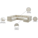  Manufacturer Color_Cream -- Quincy 126" Cream Velvet Upholstered Comfort 7 pc Modular Sectional IMAGE 17