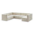  Manufacturer Color_Cream -- Quincy 126" Cream Velvet Upholstered Comfort 7 pc Modular Sectional IMAGE 1