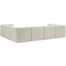  Manufacturer Color_Cream -- Quincy 126" Cream Velvet Upholstered Comfort 7 pc Modular Sectional IMAGE 3