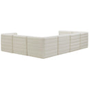  Manufacturer Color_Cream -- Quincy 126" Cream Velvet Upholstered Comfort 7 pc Modular Sectional IMAGE 4