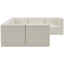  Manufacturer Color_Cream -- Quincy 126" Cream Velvet Upholstered Comfort 7 pc Modular Sectional IMAGE 8
