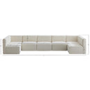  Manufacturer Color_Cream -- Quincy 157" Cream Velvet Upholstered Comfort 7 pc Modular Sectional IMAGE 14