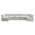  Manufacturer Color_Cream -- Quincy 157" Cream Velvet Upholstered Comfort 7 pc Modular Sectional IMAGE 1
