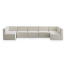  Manufacturer Color_Cream -- Quincy 157" Cream Velvet Upholstered Comfort 7 pc Modular Sectional IMAGE 1