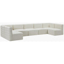  Manufacturer Color_Cream -- Quincy 157" Cream Velvet Upholstered Comfort 7 pc Modular Sectional IMAGE 5