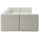  Manufacturer Color_Cream -- Quincy 157" Cream Velvet Upholstered Comfort 7 pc Modular Sectional IMAGE 6