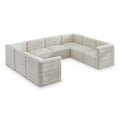  Manufacturer Color_Cream -- Quincy 126" Cream Velvet Upholstered Comfort 8 pc Modular Sectional IMAGE 1