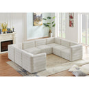  Manufacturer Color_Cream -- Quincy 126" Cream Velvet Upholstered Comfort 8 pc Modular Sectional IMAGE 2