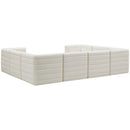  Manufacturer Color_Cream -- Quincy 126" Cream Velvet Upholstered Comfort 8 pc Modular Sectional IMAGE 3