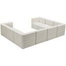  Manufacturer Color_Cream -- Quincy 126" Cream Velvet Upholstered Comfort 8 pc Modular Sectional IMAGE 4