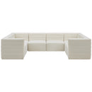  Manufacturer Color_Cream -- Quincy 126" Cream Velvet Upholstered Comfort 8 pc Modular Sectional IMAGE 5