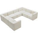  Manufacturer Color_Cream -- Quincy 126" Cream Velvet Upholstered Comfort 8 pc Modular Sectional IMAGE 6
