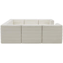  Manufacturer Color_Cream -- Quincy 126" Cream Velvet Upholstered Comfort 8 pc Modular Sectional IMAGE 7