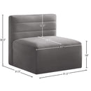  Manufacturer Color_Grey -- Quincy Grey Velvet Upholstered Comfort Modular Armless Chair IMAGE 14