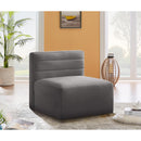  Manufacturer Color_Grey -- Quincy Grey Velvet Upholstered Comfort Modular Armless Chair IMAGE 2