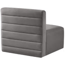  Manufacturer Color_Grey -- Quincy Grey Velvet Upholstered Comfort Modular Armless Chair IMAGE 3