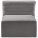  Manufacturer Color_Grey -- Quincy Grey Velvet Upholstered Comfort Modular Armless Chair IMAGE 5