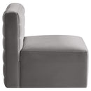  Manufacturer Color_Grey -- Quincy Grey Velvet Upholstered Comfort Modular Armless Chair IMAGE 6