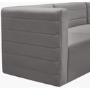  Manufacturer Color_Grey -- Quincy Grey Velvet Upholstered Comfort Modular Armless Chair IMAGE 8