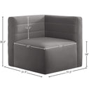  Manufacturer Color_Grey -- Quincy Grey Velvet Upholstered Comfort Modular Corner Chair IMAGE 13