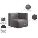  Manufacturer Color_Grey -- Quincy Grey Velvet Upholstered Comfort Modular Corner Chair IMAGE 14