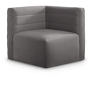  Manufacturer Color_Grey -- Quincy Grey Velvet Upholstered Comfort Modular Corner Chair IMAGE 1