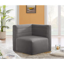  Manufacturer Color_Grey -- Quincy Grey Velvet Upholstered Comfort Modular Corner Chair IMAGE 2