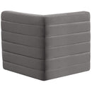  Manufacturer Color_Grey -- Quincy Grey Velvet Upholstered Comfort Modular Corner Chair IMAGE 3