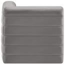  Manufacturer Color_Grey -- Quincy Grey Velvet Upholstered Comfort Modular Corner Chair IMAGE 4