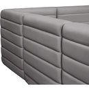  Manufacturer Color_Grey -- Quincy 126" Grey Velvet Upholstered Comfort 4 pc Modular Sofa IMAGE 10