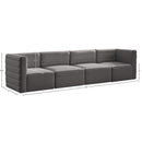  Manufacturer Color_Grey -- Quincy 126" Grey Velvet Upholstered Comfort 4 pc Modular Sofa IMAGE 14