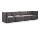 Manufacturer Color_Grey -- Quincy 126" Grey Velvet Upholstered Comfort 4 pc Modular Sofa IMAGE 1
