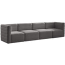 Meridian Quincy Stationary Fabric Sofa 677Grey-S126 IMAGE 1