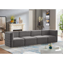  Manufacturer Color_Grey -- Quincy 126" Grey Velvet Upholstered Comfort 4 pc Modular Sofa IMAGE 2