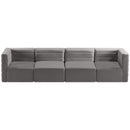  Manufacturer Color_Grey -- Quincy 126" Grey Velvet Upholstered Comfort 4 pc Modular Sofa IMAGE 5