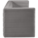  Manufacturer Color_Grey -- Quincy 126" Grey Velvet Upholstered Comfort 4 pc Modular Sofa IMAGE 6