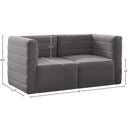  Manufacturer Color_Grey -- Quincy 63" Grey Velvet Upholstered Comfort 2 pc Modular Loveseat IMAGE 14
