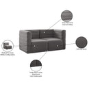  Manufacturer Color_Grey -- Quincy 63" Grey Velvet Upholstered Comfort 2 pc Modular Loveseat IMAGE 15