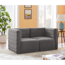  Manufacturer Color_Grey -- Quincy 63" Grey Velvet Upholstered Comfort 2 pc Modular Loveseat IMAGE 2