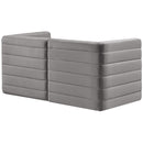  Manufacturer Color_Grey -- Quincy 63" Grey Velvet Upholstered Comfort 2 pc Modular Loveseat IMAGE 3