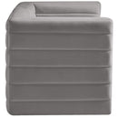  Manufacturer Color_Grey -- Quincy 63" Grey Velvet Upholstered Comfort 2 pc Modular Loveseat IMAGE 6
