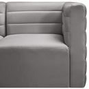 Manufacturer Color_Grey -- Quincy 95" Grey Velvet Upholstered Comfort 3 pc Modular Sofa IMAGE 11