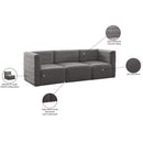 Meridian Quincy Grey Velvet Modular Sofa IMAGE 15