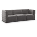  Manufacturer Color_Grey -- Quincy 95" Grey Velvet Upholstered Comfort 3 pc Modular Sofa IMAGE 1